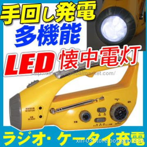 Energy saving Hand Crank solar torch light radio&solar flashlight